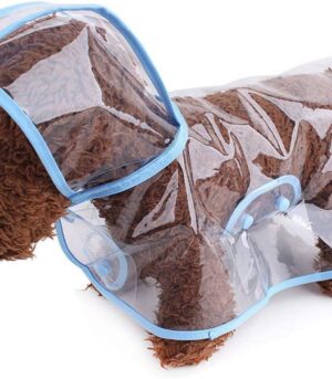 Pet Raincoat,Small Dog Waterproof Puppy Raincoat Coat Transparent Pet Dog Rainwear Clothes for Small Dogs Cats (S, Blue)