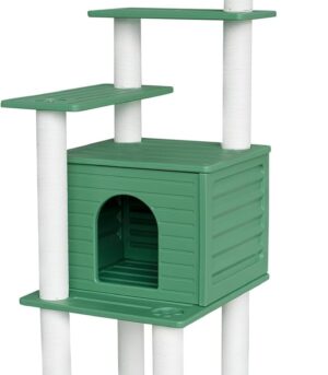 72 Inches Tall Cat Tree, Outdoor Cat House, Weatherproof Large Cat Condo with Cat Scratch Post, for Outdoor and Indoor Cat Towers