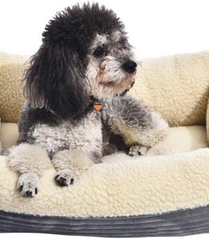 24-Inch Machine Washable Self Warming Pet Bed For Cat or Dog, Rectangle, Grey, 24"L x 20"W x 7"H