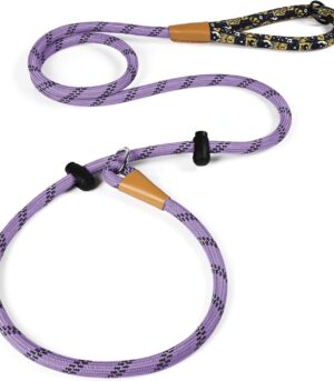 Slip Lead Dog Leash Reflective, Heavy Duty Comfortable Strong Rope for Large Medium Small Dogs No Pull Pet Training (Light Purple, Large 1/2in x 6ft-Slip Lead)