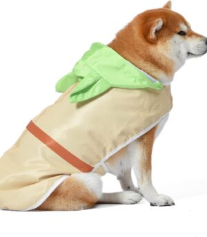 Pet Yoda Raincoat (with Leash Opening) — Dog Rain Jacket (Features Leash Port) — Ideal for Rainy Weather — Size Medium