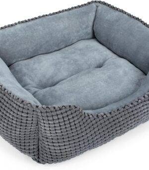 Dog & Cat Bed - Washable Orthopedic Sofa, Rectangle, Anti-Slip Bottom, Multiple Sizes (20'', Grey)