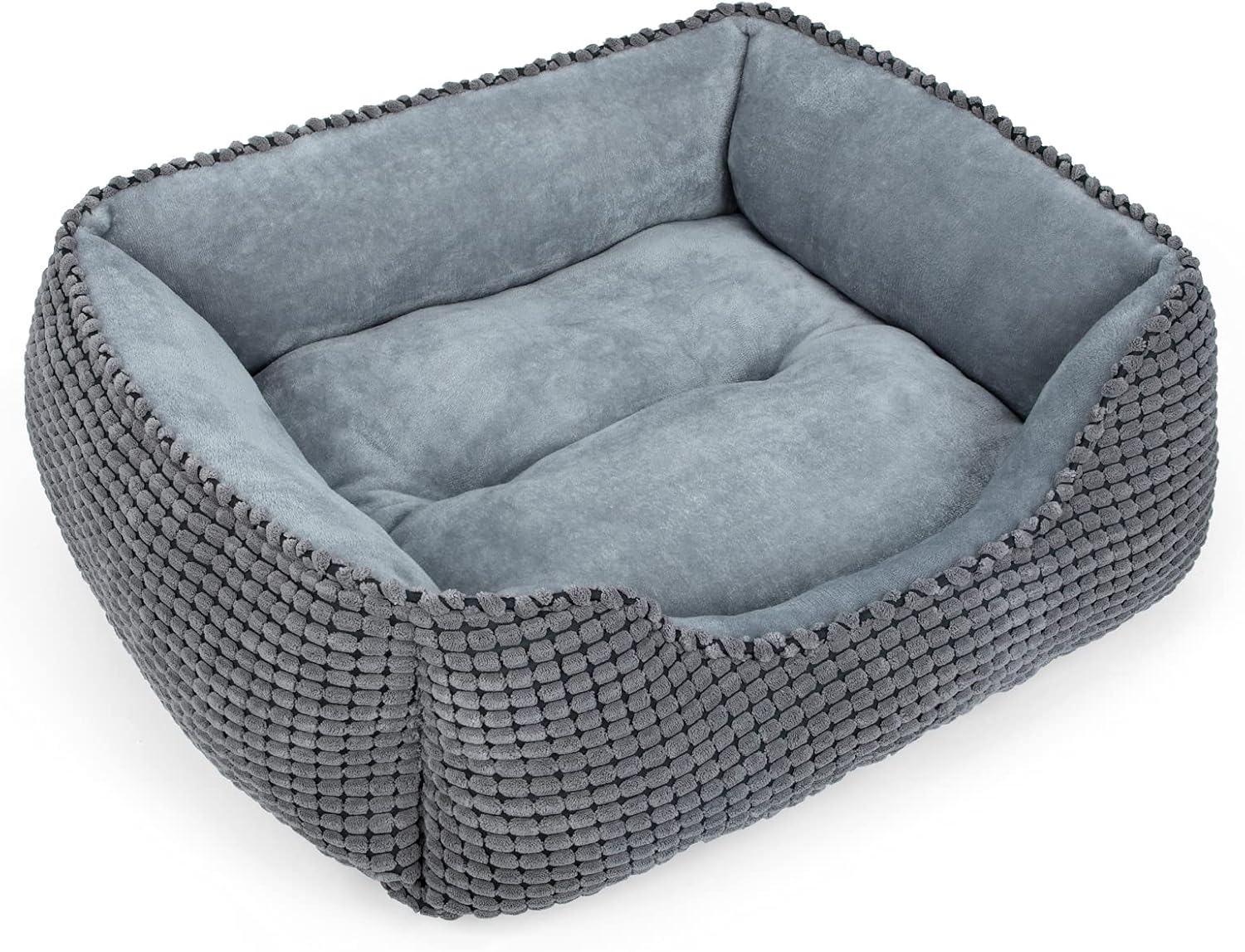 Dog & Cat Bed - Washable Orthopedic Sofa, Rectangle, Anti-Slip Bottom, Multiple Sizes (20'', Grey)