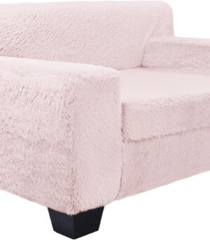 Faux Fur Pet Sofa Furniture for Small Dogs & Cats, with Ultra Comfy Supportive Foam and Soft Surface, Durable Indoor Pet Furniture, 28.5" x 19" x 15", Powder Pink